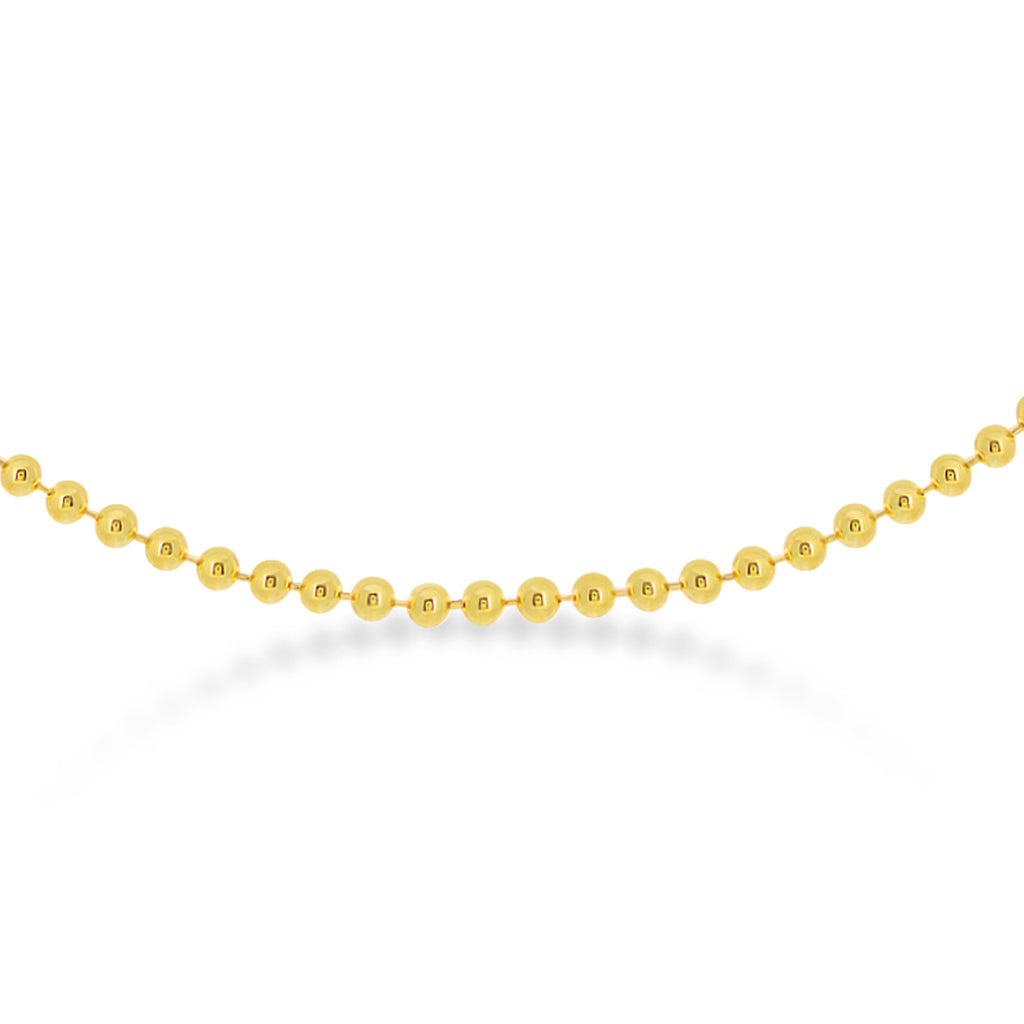 Bead Chain Necklace With Lobster Lock 14k Yellow Gold