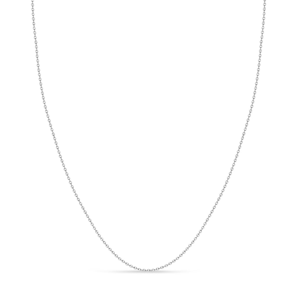 Cable Chain Necklace With Lobster Lock 14k White Gold