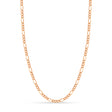 Figaro Chain Necklace With Lobster Lock 14k Rose Gold