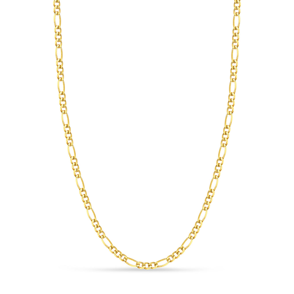 Figaro Chain Necklace With Lobster Lock 14k Yellow Gold