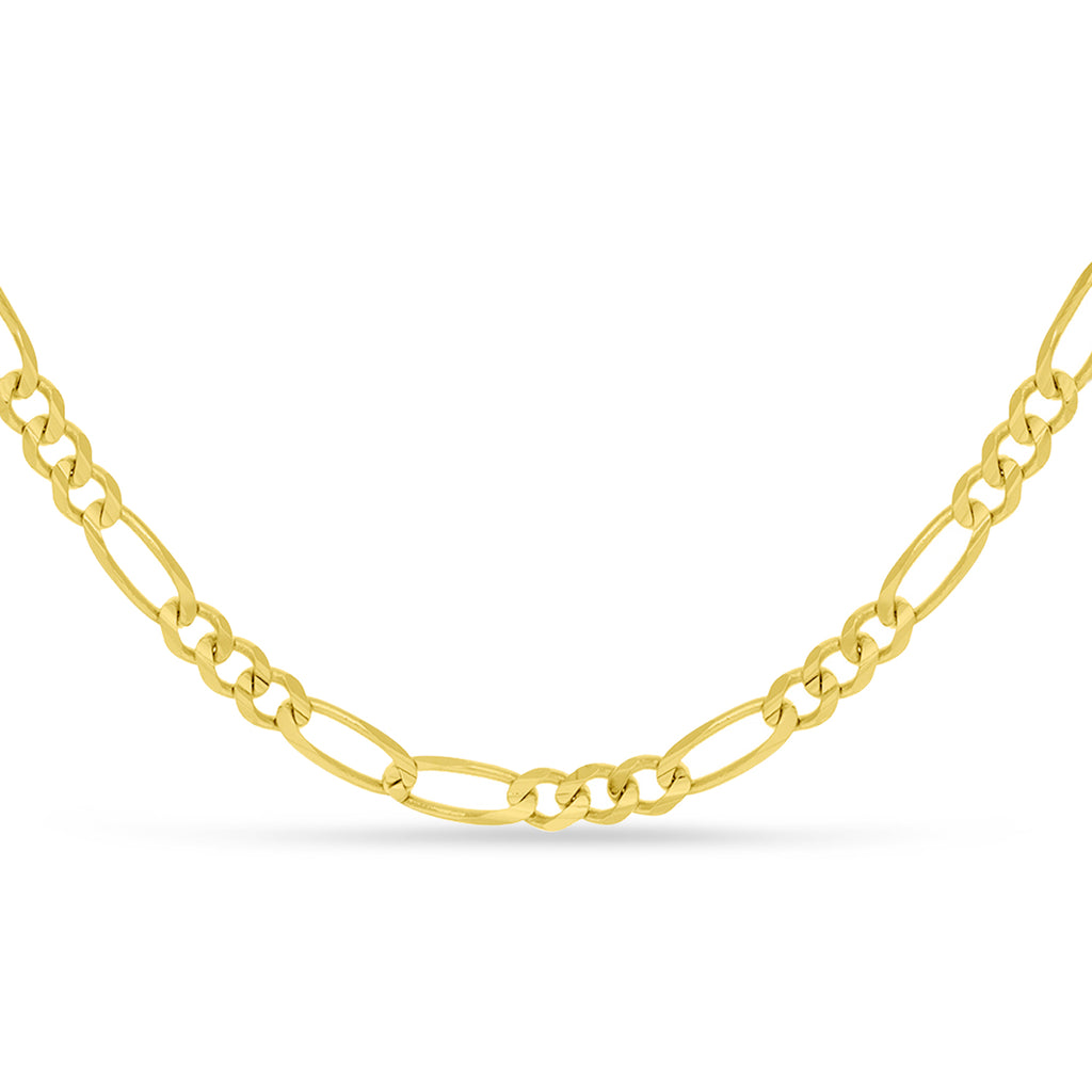 Large Figaro Chain Necklace With Lobster Lock 14k Yellow Gold