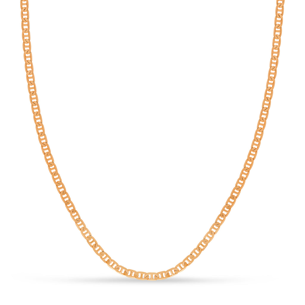 Mariner Chain Necklace With Lobster Lock 14k Rose Gold