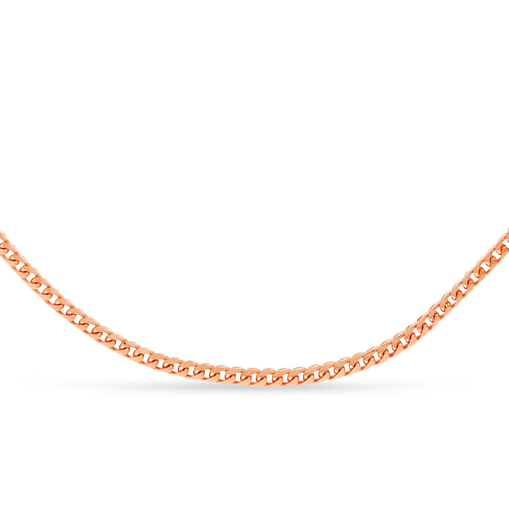 Franco Chain Necklace With Lobster Lock 14k Rose Gold