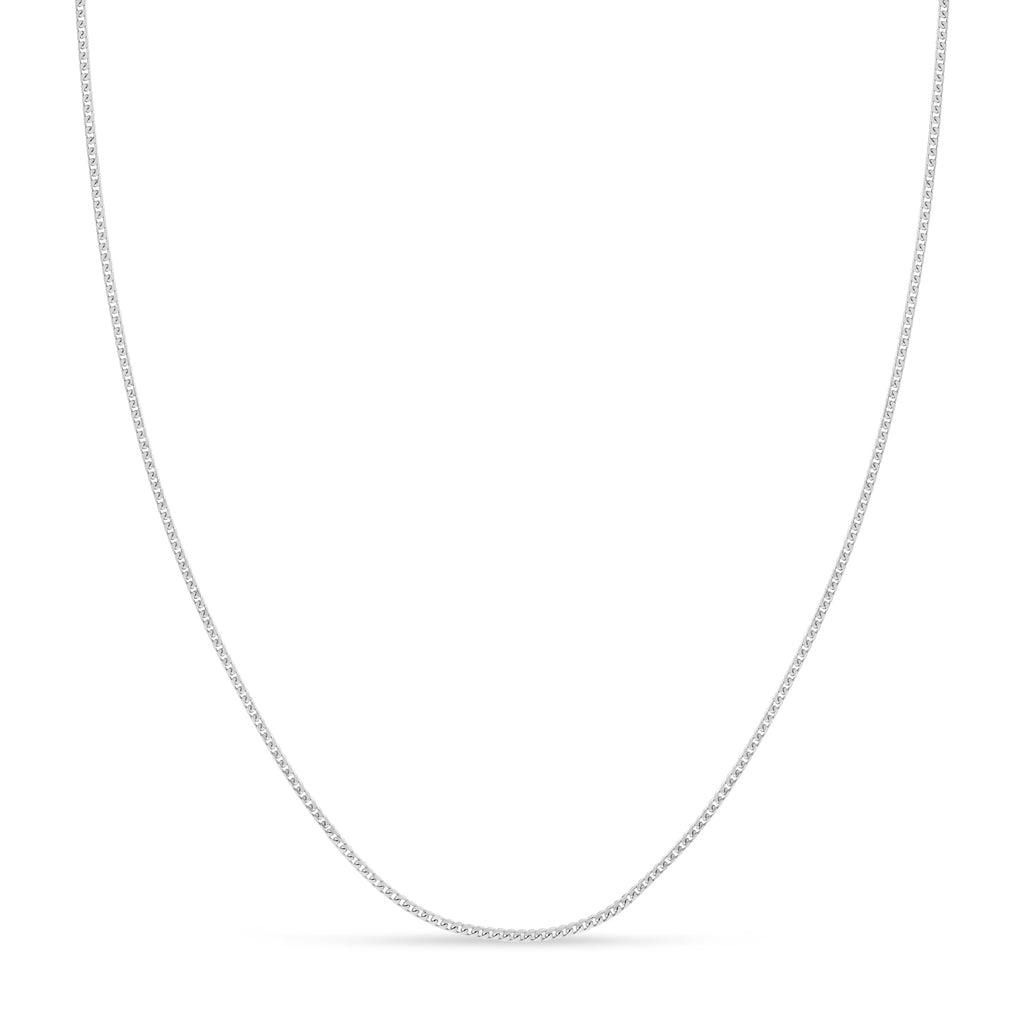 Franco Chain Necklace With Lobster Lock 14k White Gold