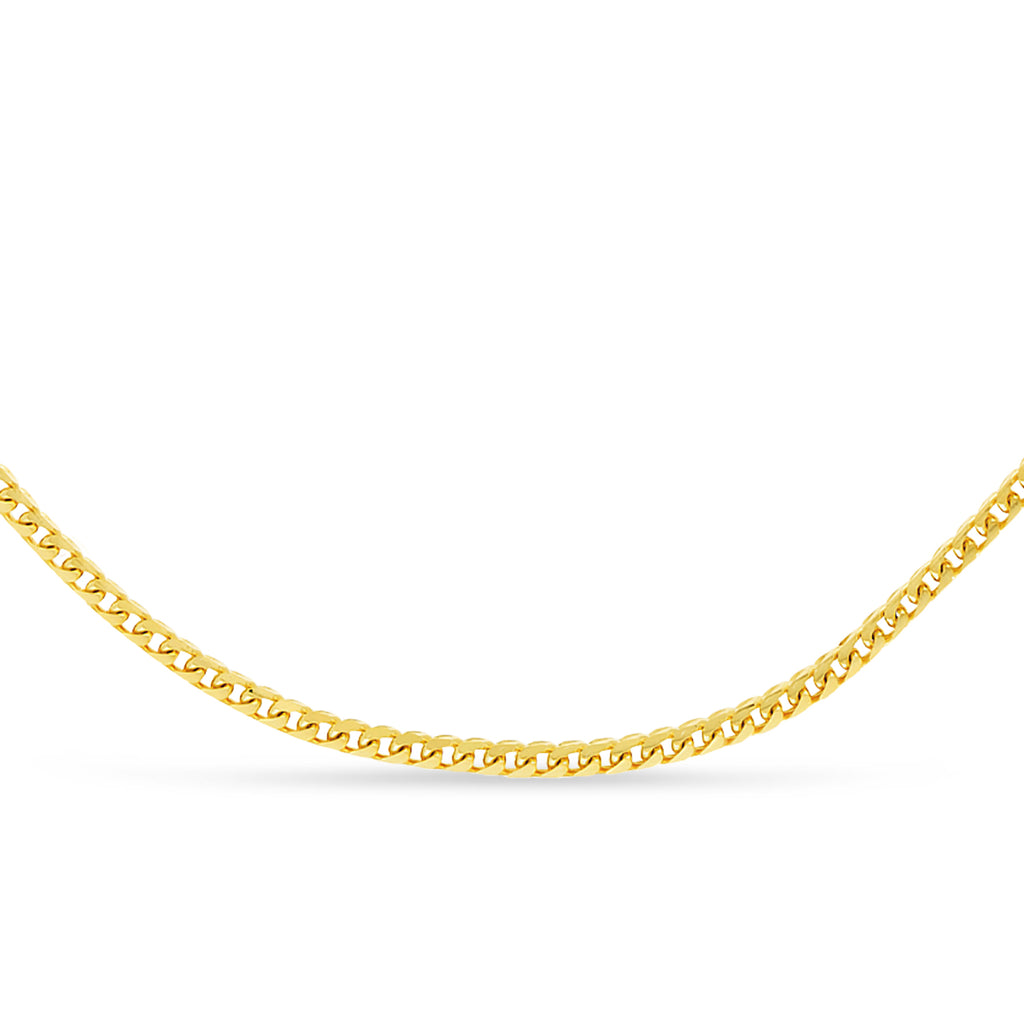 Franco Chain Necklace With Lobster Lock 14k Yellow Gold