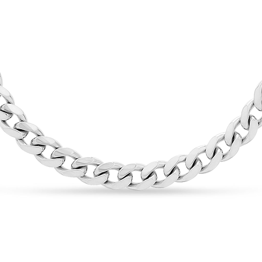 Miami Cuban Chain Necklace 14k White Gold