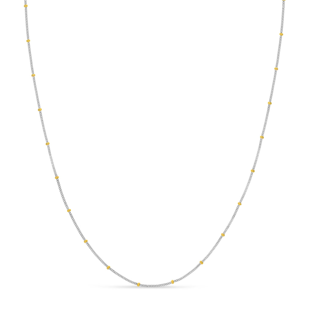 Curb Saturn Chain Necklace 14k Yellow Gold