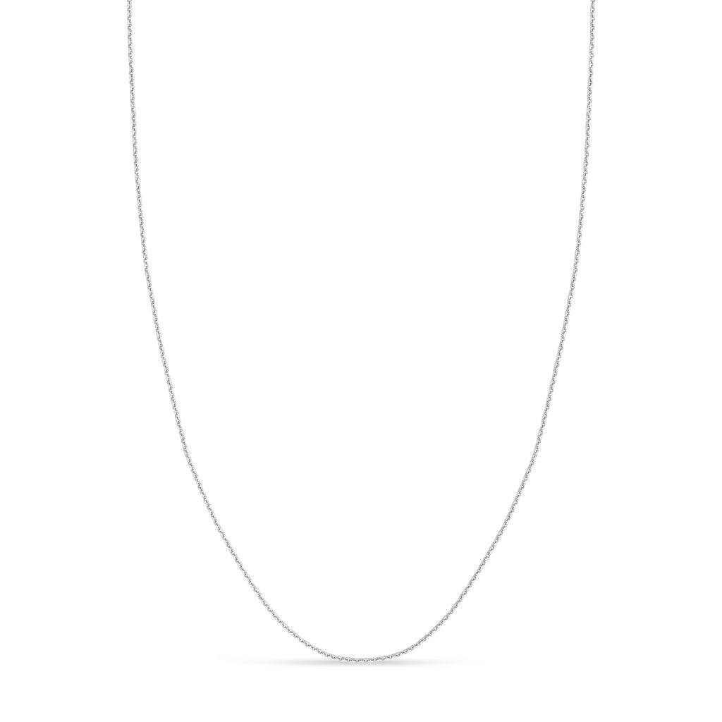 Cable Chain Necklace With Lobster Lock 14k White Gold