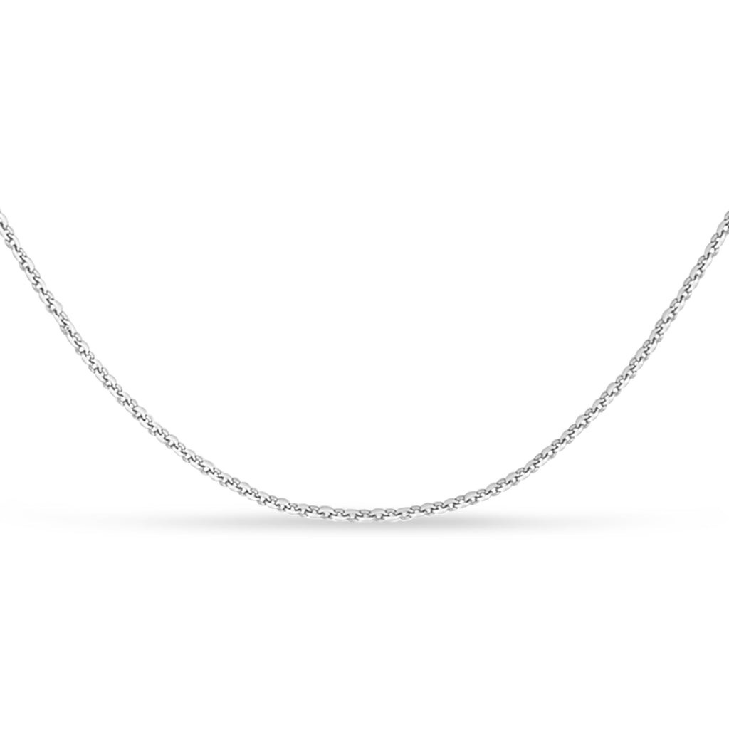 Cable Chain Necklace With Lobster Lock 14k White Gold