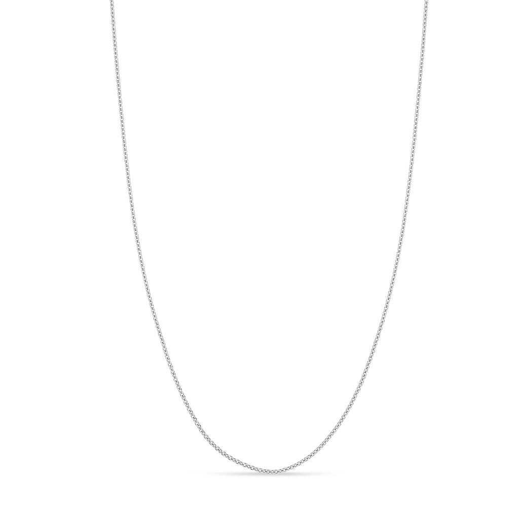 Box Chain Necklace With Lobster Lock 14k White Gold