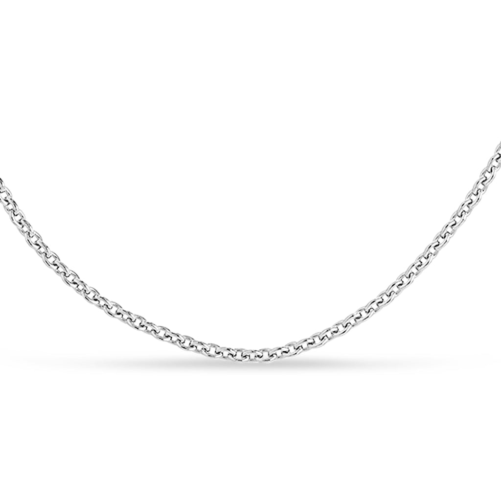 Box Chain Necklace With Lobster Lock 14k White Gold