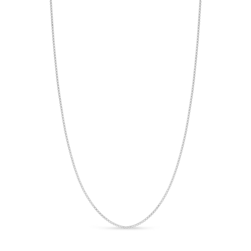 Large Box Chain Necklace With Lobster Lock 14k White Gold