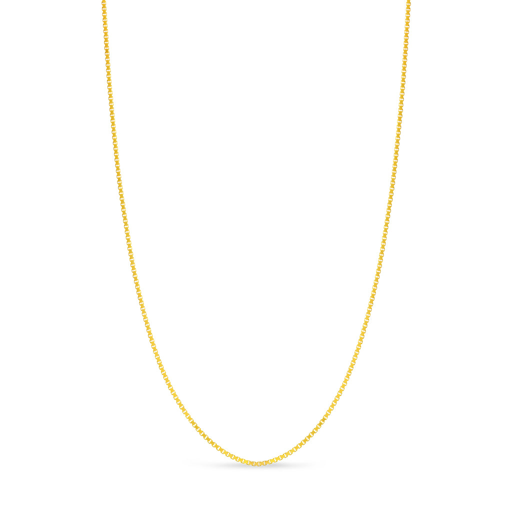 Large Box Chain Necklace With Lobster Lock 14k Yellow Gold