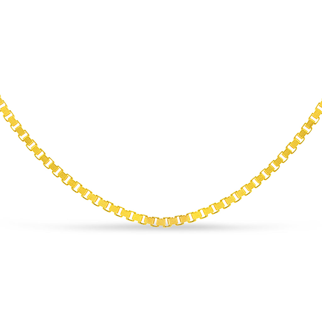 Large Box Chain Necklace With Lobster Lock 14k Yellow Gold