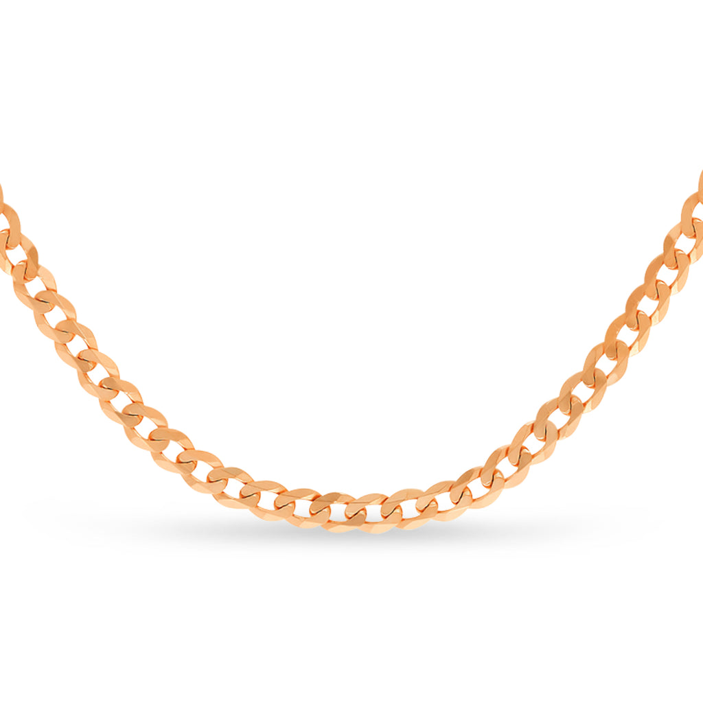 Curb Chain Necklace With Lobster Lock 14k Rose Gold