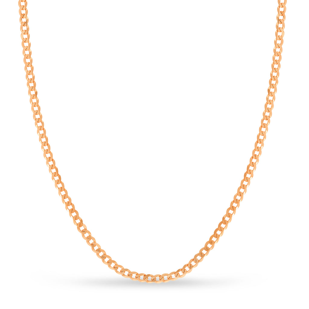 Curb Chain Necklace With Lobster Lock 14k Rose Gold