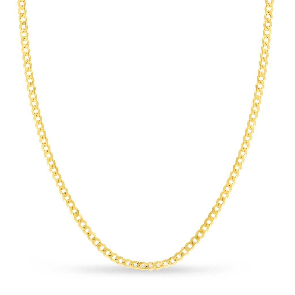 Curb Chain Necklace With Lobster Lock 14k Yellow Gold