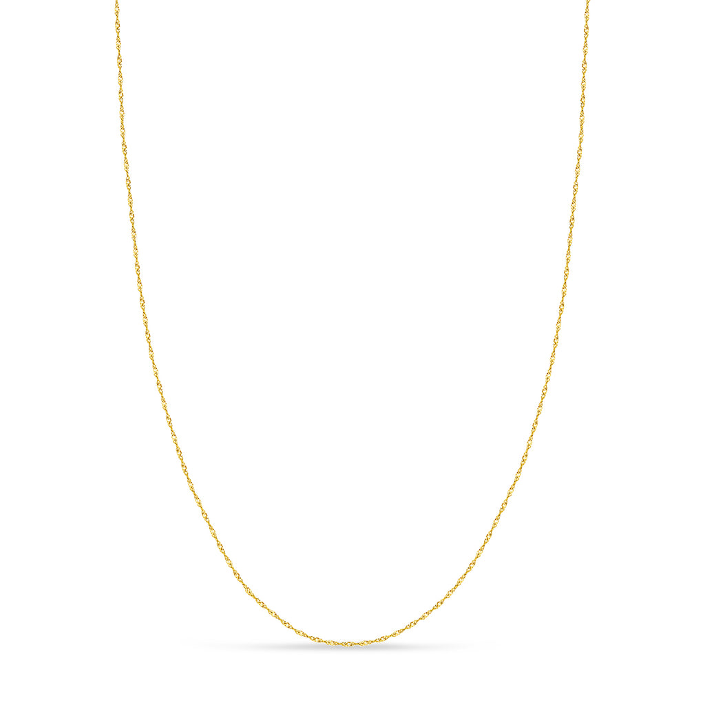 Singapore Chain Necklace With Lobster Lock 14k Yellow Gold