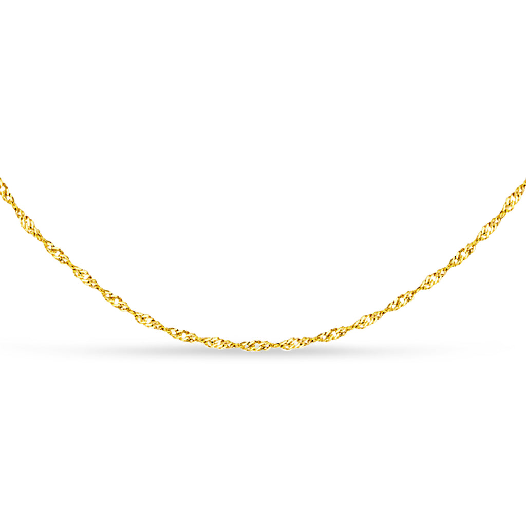 Singapore Chain Necklace With Lobster Lock 14k Yellow Gold
