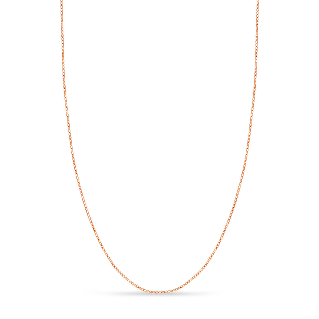Designer Rolo Chain Necklace 14k Rose Gold