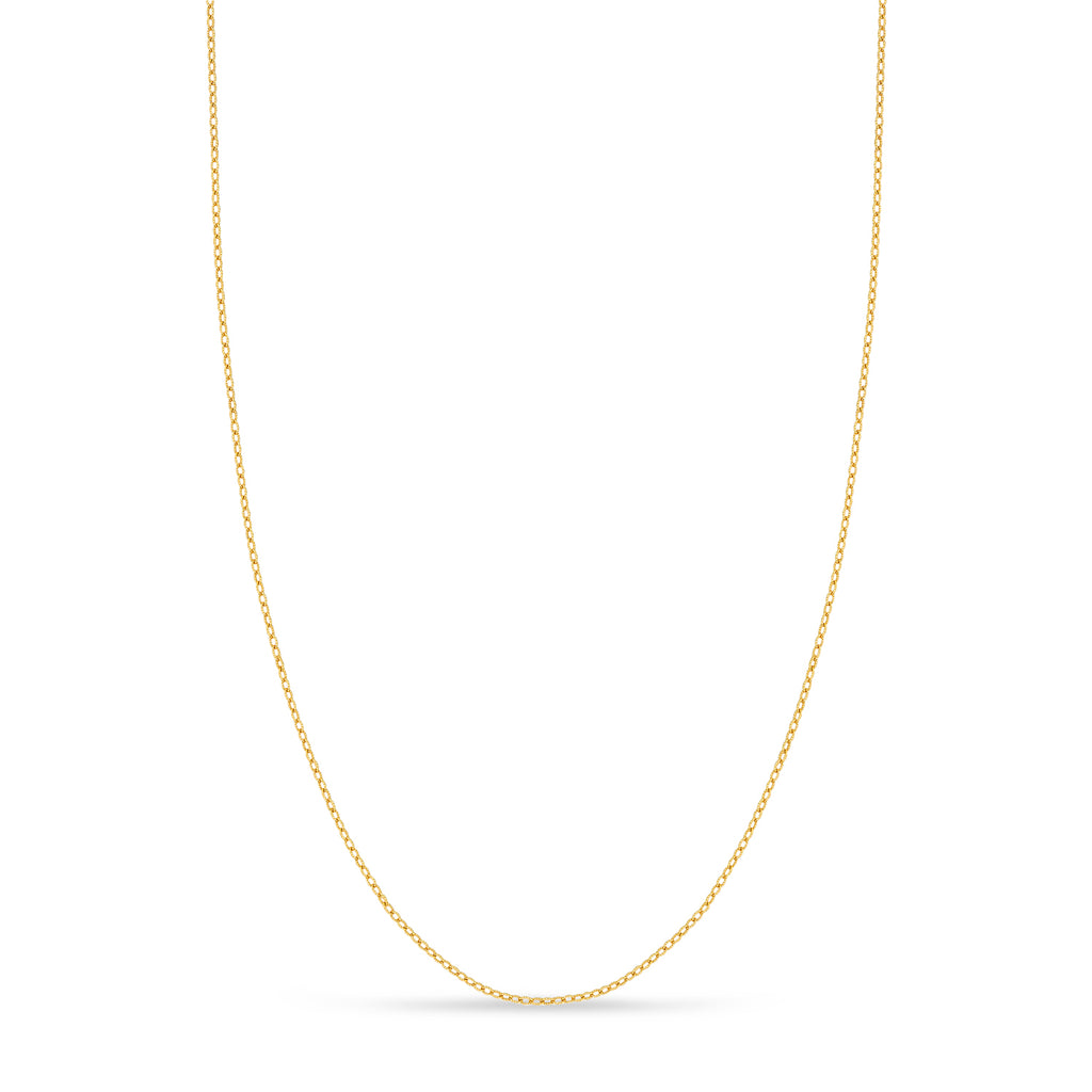 Designer Rolo Chain Necklace 14k Yellow Gold