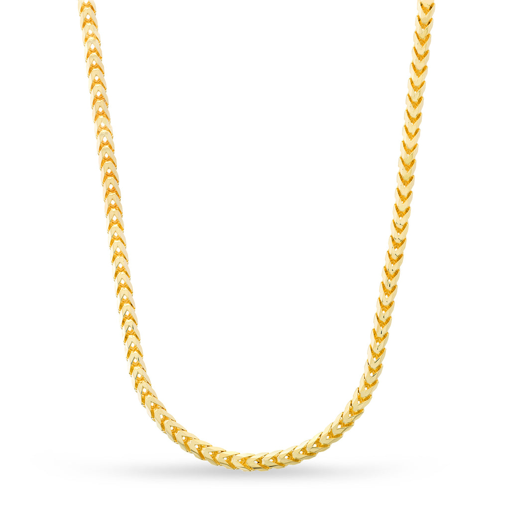 Large Franco Chain Necklace With Lobster Lock 14k Yellow Gold