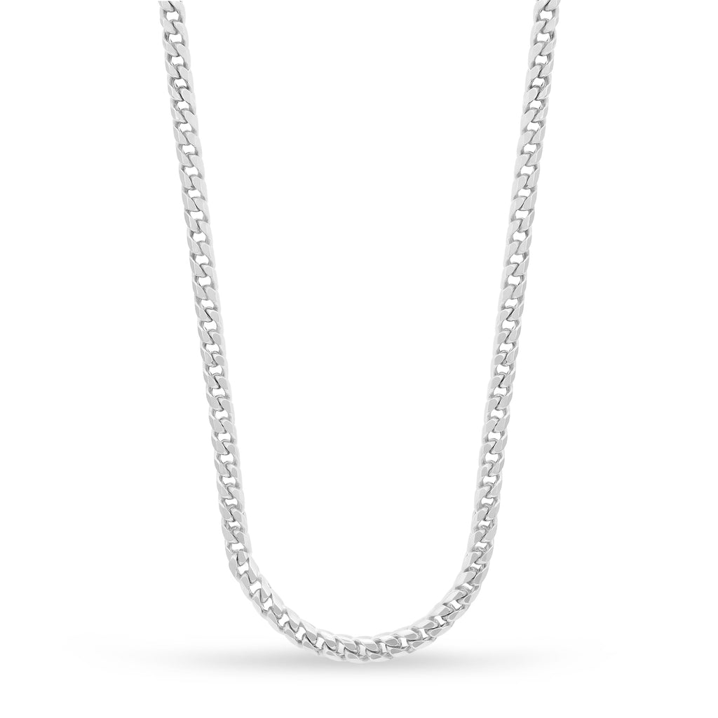 Franco Chain Necklace 14k White Gold