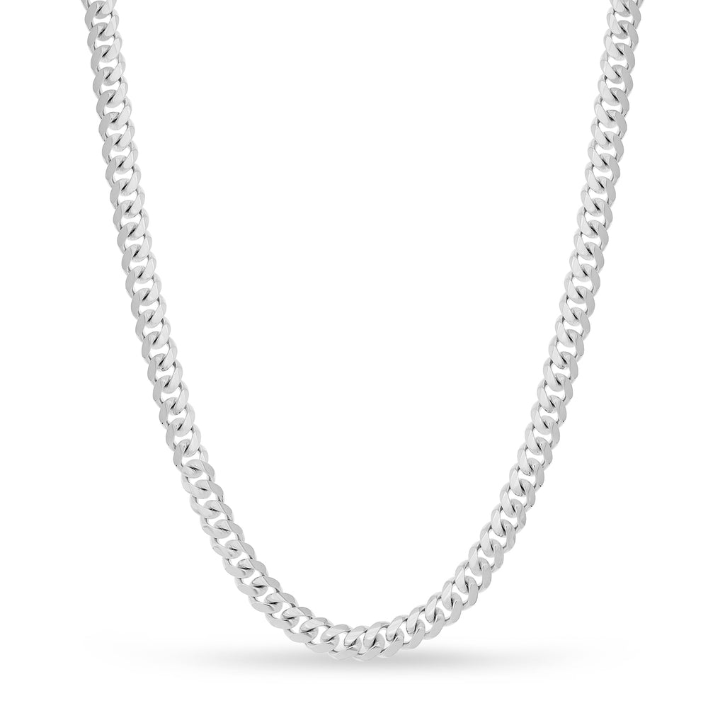 Large Miami Cuban Chain Necklace 14k White Gold