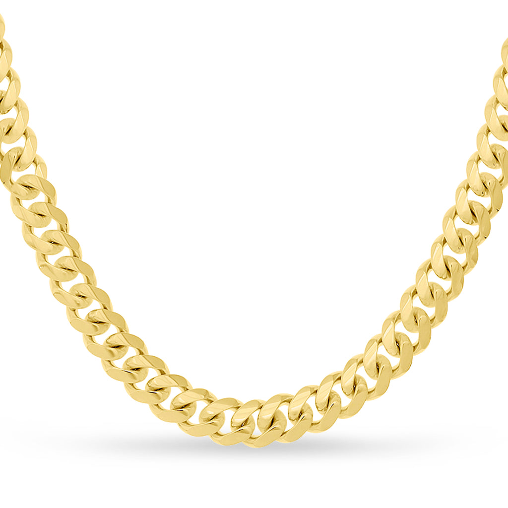 Large Miami Cuban Chain Necklace 14k Yellow Gold
