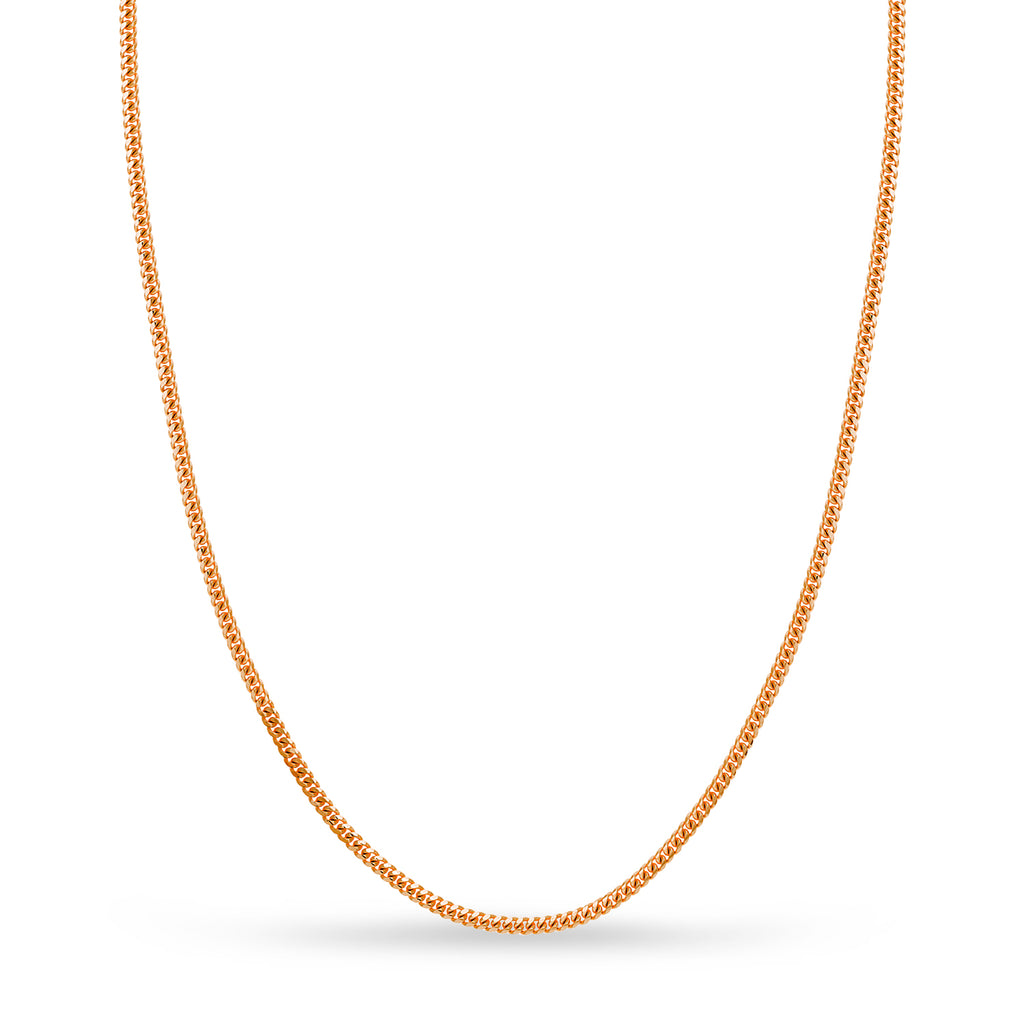 Small Miami Cuban Chain Necklace 14k Rose Gold