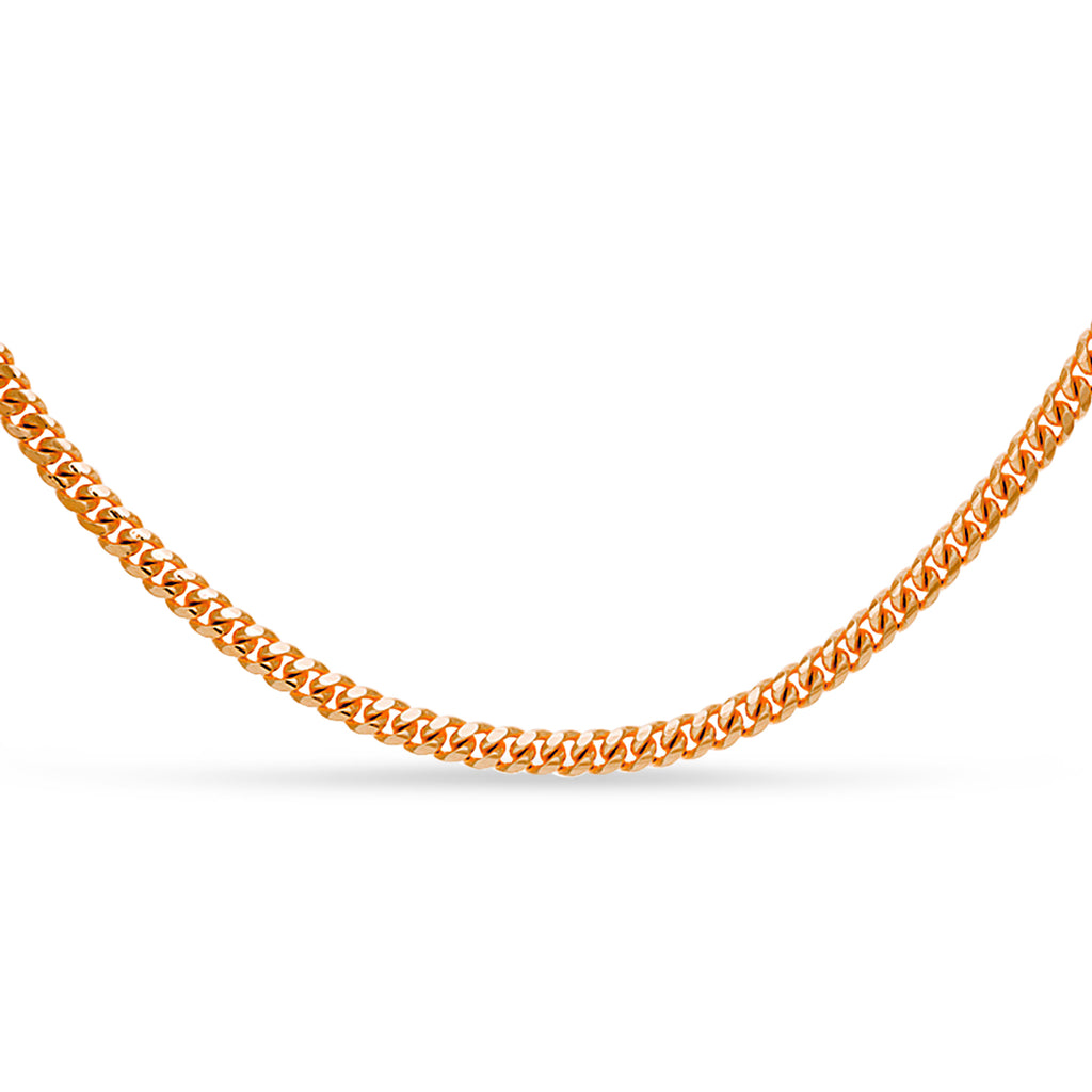 Small Miami Cuban Chain Necklace 14k Rose Gold