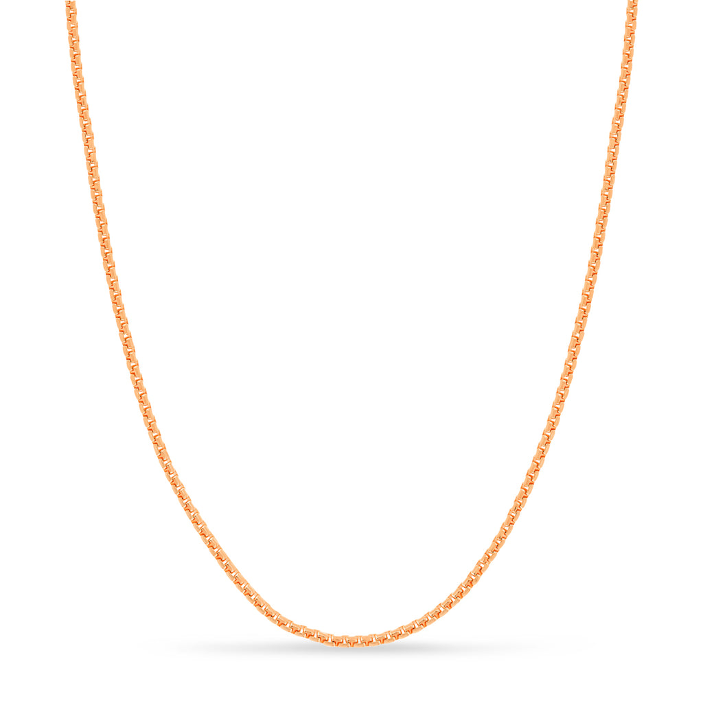 Large Round Box Chain Necklace 14k Rose Gold