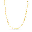 Large Paperclip Link Chain Necklace With Lobster Lock 14k Yellow Gold