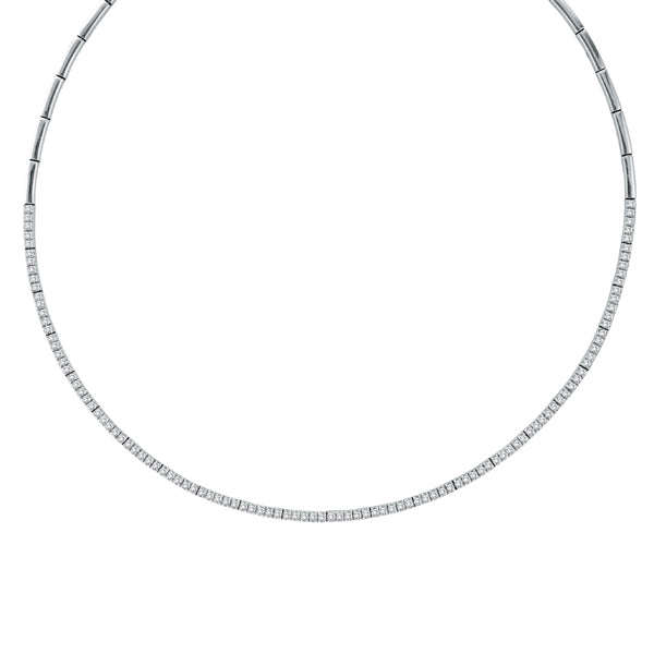 Diamond Tennis Choker Necklace in 14k White Gold (2.31ct)