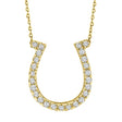 Diamond Horseshoe Pendant Necklace 14k Yellow Gold (0.26ct)
