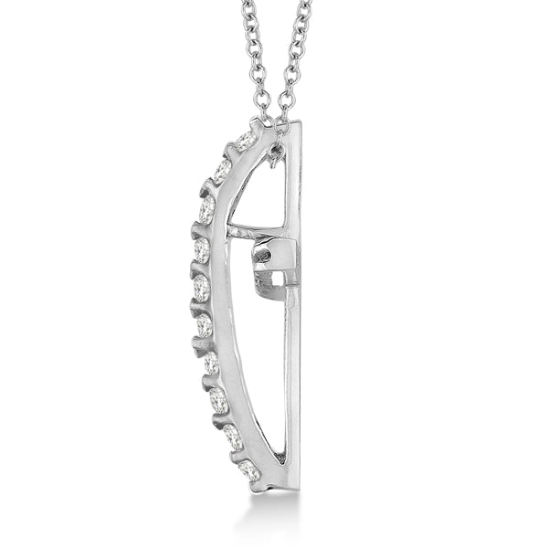 Diamond Cross Pendant Necklace in 14k White Gold (0.25ct)
