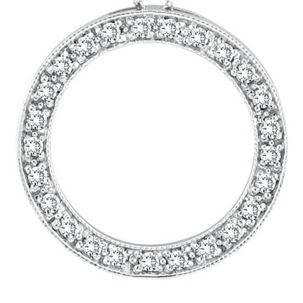 Diamond Circle Pendant Necklace in 14k White Gold (0.53 ctw)