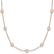 Diamond Station Necklace Bezel-Set in 14k Rose Gold (3.00ct)