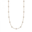 36 Inch Long Lab Diamond Station Necklace Strand 14k Rose Gold (8.00ct)