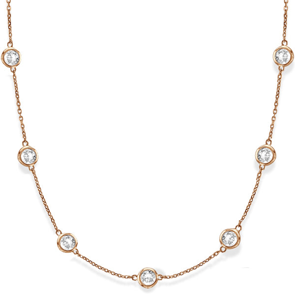 Lab Grown Diamonds By The Yard Station Necklace 14k Rose Gold (6.00ct)