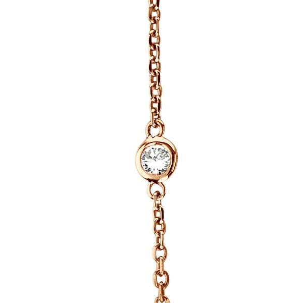 Lab Diamonds By The Yard Station Necklace 14k Rose Gold (0.50 ctw)