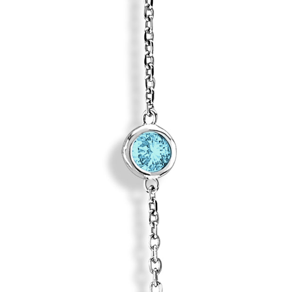 Aquamarines Gemstones by The Yard Station Necklace 14k W. Gold 2.25ct