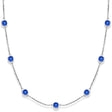 Blue Sapphires Gemstones by The Yard Necklace 14k White Gold 2.25ct
