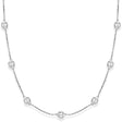 Diamond Station Necklace Bezel-Set 14k White Gold (3.50ct)