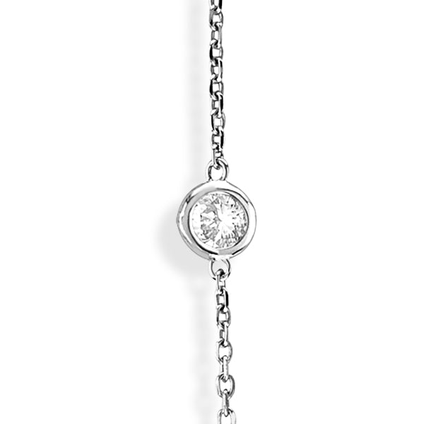Lab Grown Diamonds By The Yard Station Necklace Bezel-Set 14k White Gold (3.50ct)