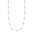 36 Inch Long Diamond Station Necklace Strand 14k White Gold (9.00ct)