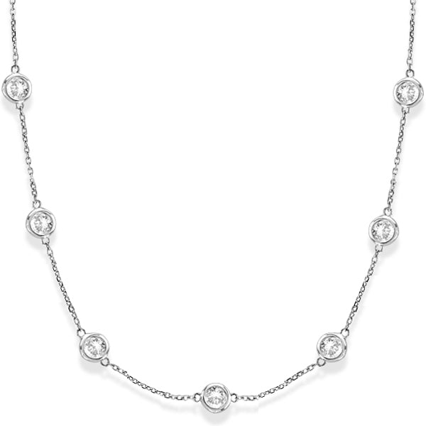 Lab Grown Diamonds By The Yard Station Necklace 14k White Gold (6.00ct)