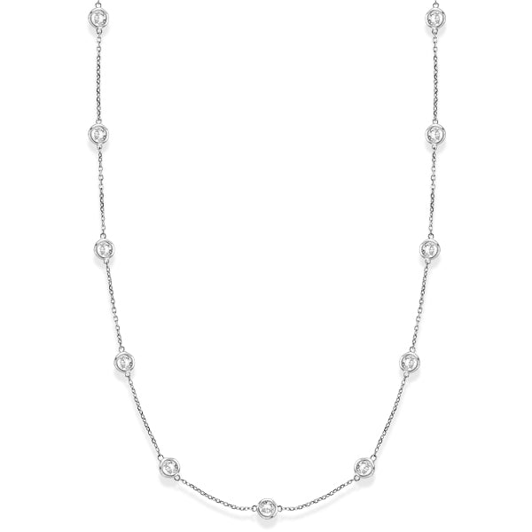 Lab Grown Diamonds By The Yard Station Necklace 14k White Gold (6.00ct)
