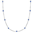 Blue Sapphires Gemstones by The Yard Necklace 14k White Gold 1.25ct