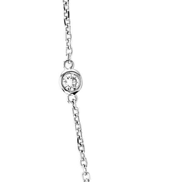 36 inch Long Diamond Station Necklace Strand 14k White Gold (1.50ct)